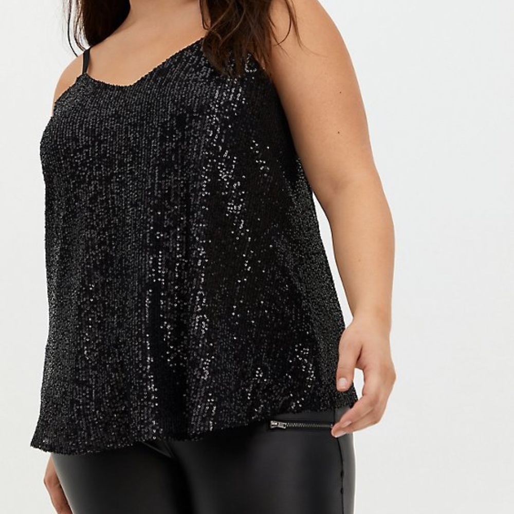 NWT Black Sequins V-neck Tank Top camisole